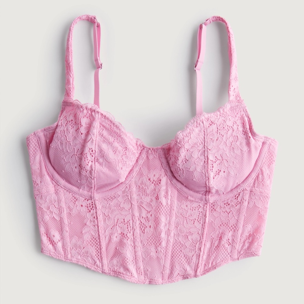hollister pink corset bralette - Picture 1 of 3